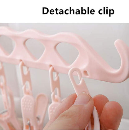 Multifunction Clothing Hanger with Clip Stand